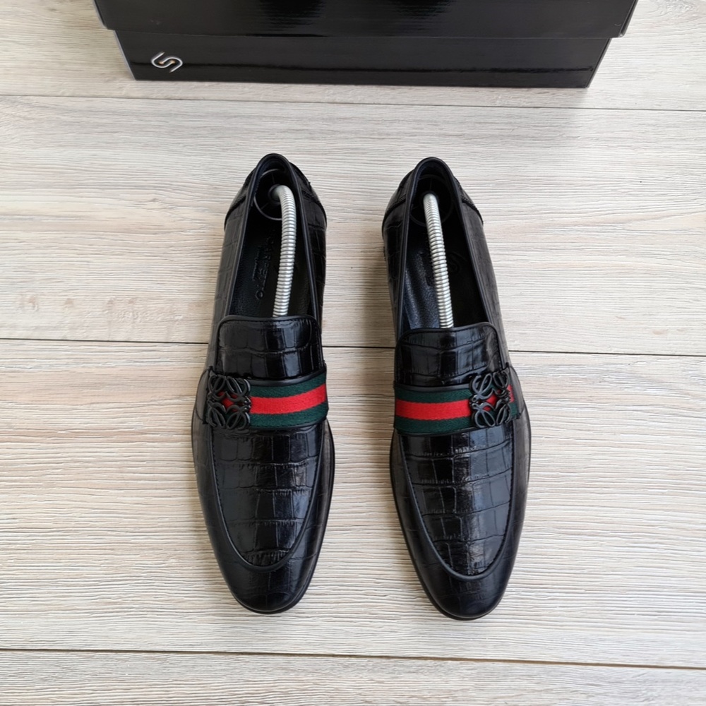 Black Men's Genuine Leather Loafer - Leather Sole - Picture 2 of 5